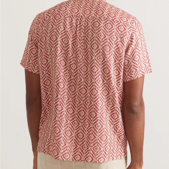 NWT Marine Layer Tencel Linen Resort Shirt Warm Geo Print Men’s S. - Picture 3 of 7